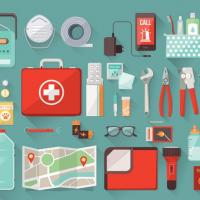 Drawing of disaster kit essentials