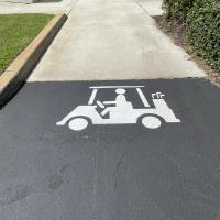 Golf Cart Logo Leading to Golf Cart Path