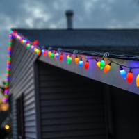 String of Christmas Lights on a House
