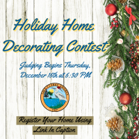 Image of flier. Decorating Contest begins on 12/16. Register using link in text. 