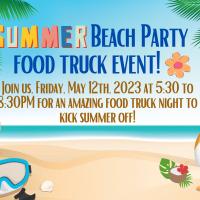 Beach themed food truck advertisement