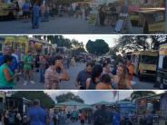 Collage of people at food truck invasion 