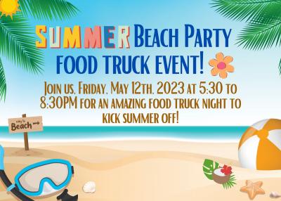 Beach themed food truck advertisement