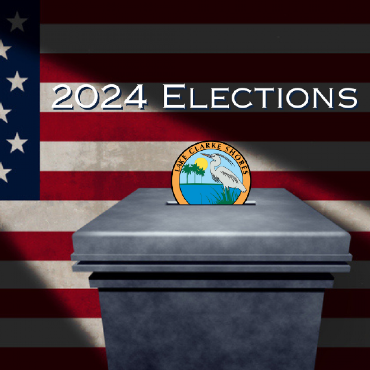 Lake clarke Shores election ballot box graphic