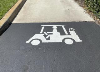 Golf Cart Logo Leading to Golf Cart Path